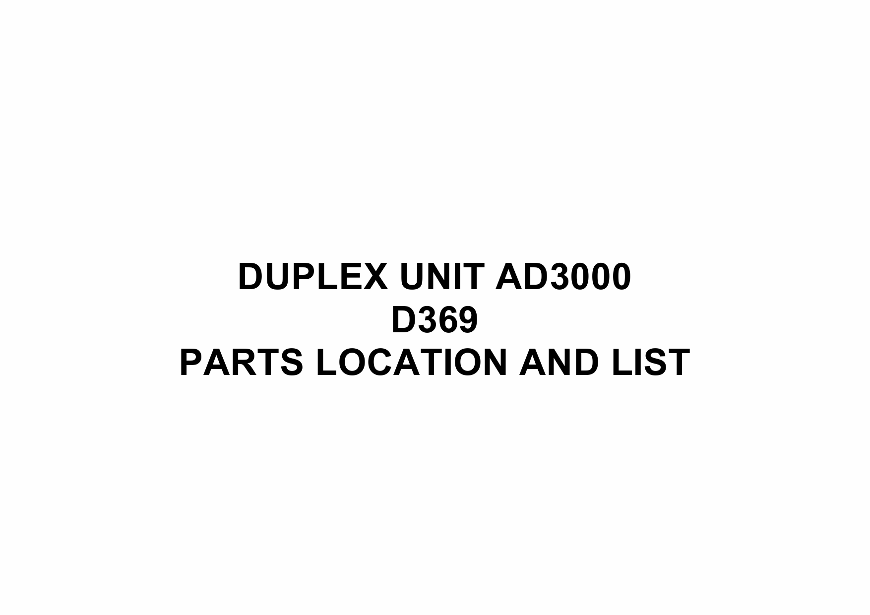 RICOH Options D369 DUPLEX-UNIT-AD3000 Parts Catalog PDF download-1